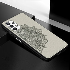 Funda Silicona Carcasa Ultrafina Goma con Magnetico S04D para Samsung Galaxy M32 5G Gris