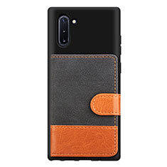 Funda Silicona Carcasa Ultrafina Goma con Magnetico S04D para Samsung Galaxy Note 10 5G Negro