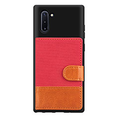 Funda Silicona Carcasa Ultrafina Goma con Magnetico S04D para Samsung Galaxy Note 10 5G Rojo