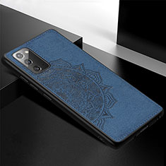 Funda Silicona Carcasa Ultrafina Goma con Magnetico S04D para Samsung Galaxy Note 20 5G Azul