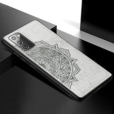 Funda Silicona Carcasa Ultrafina Goma con Magnetico S04D para Samsung Galaxy Note 20 5G Gris