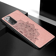 Funda Silicona Carcasa Ultrafina Goma con Magnetico S04D para Samsung Galaxy Note 20 5G Oro Rosa