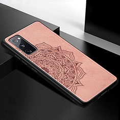 Funda Silicona Carcasa Ultrafina Goma con Magnetico S04D para Samsung Galaxy S20 FE (2022) 5G Oro Rosa