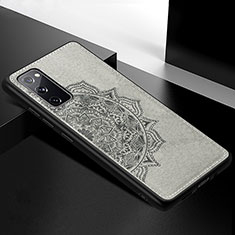 Funda Silicona Carcasa Ultrafina Goma con Magnetico S04D para Samsung Galaxy S20 Lite 5G Gris