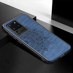 Funda Silicona Carcasa Ultrafina Goma con Magnetico S04D para Samsung Galaxy S20 Ultra 5G Azul