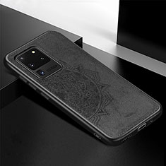 Funda Silicona Carcasa Ultrafina Goma con Magnetico S04D para Samsung Galaxy S20 Ultra Negro