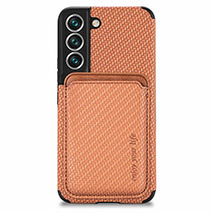 Funda Silicona Carcasa Ultrafina Goma con Magnetico S04D para Samsung Galaxy S21 5G Marron