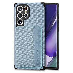 Funda Silicona Carcasa Ultrafina Goma con Magnetico S04D para Samsung Galaxy S21 Ultra 5G Azul