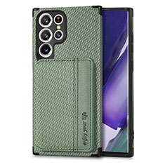 Funda Silicona Carcasa Ultrafina Goma con Magnetico S04D para Samsung Galaxy S21 Ultra 5G Verde