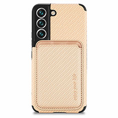 Funda Silicona Carcasa Ultrafina Goma con Magnetico S04D para Samsung Galaxy S22 Plus 5G Oro