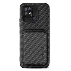 Funda Silicona Carcasa Ultrafina Goma con Magnetico S04D para Xiaomi Redmi 10 India Negro