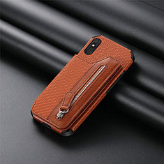 Funda Silicona Carcasa Ultrafina Goma con Magnetico S04D para Xiaomi Redmi 9A Marron