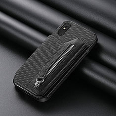 Funda Silicona Carcasa Ultrafina Goma con Magnetico S04D para Xiaomi Redmi 9A Negro