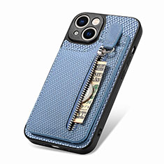Funda Silicona Carcasa Ultrafina Goma con Magnetico S05D para Apple iPhone 15 Plus Azul
