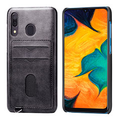 Funda Silicona Carcasa Ultrafina Goma con Magnetico S05D para Samsung Galaxy A30 Negro