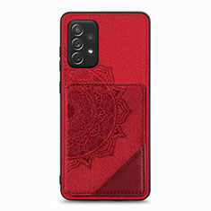 Funda Silicona Carcasa Ultrafina Goma con Magnetico S05D para Samsung Galaxy A52 5G Rojo