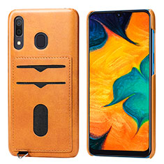 Funda Silicona Carcasa Ultrafina Goma con Magnetico S05D para Samsung Galaxy M10S Naranja
