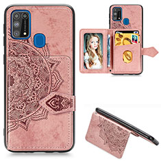 Funda Silicona Carcasa Ultrafina Goma con Magnetico S05D para Samsung Galaxy M21s Oro Rosa