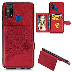 Funda Silicona Carcasa Ultrafina Goma con Magnetico S05D para Samsung Galaxy M21s Rojo