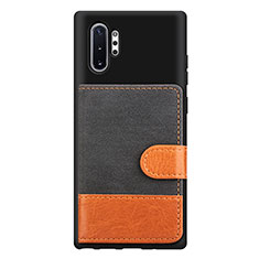 Funda Silicona Carcasa Ultrafina Goma con Magnetico S05D para Samsung Galaxy Note 10 Plus 5G Negro