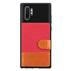 Funda Silicona Carcasa Ultrafina Goma con Magnetico S05D para Samsung Galaxy Note 10 Plus 5G Rojo