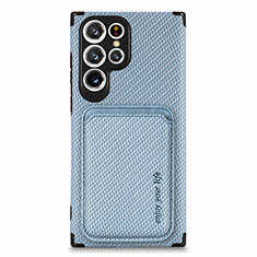 Funda Silicona Carcasa Ultrafina Goma con Magnetico S05D para Samsung Galaxy S21 Ultra 5G Azul