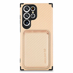 Funda Silicona Carcasa Ultrafina Goma con Magnetico S05D para Samsung Galaxy S22 Ultra 5G Oro