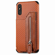 Funda Silicona Carcasa Ultrafina Goma con Magnetico S05D para Xiaomi Redmi 9i Marron