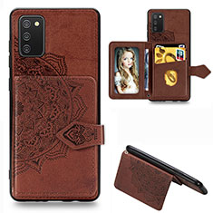 Funda Silicona Carcasa Ultrafina Goma con Magnetico S06D para Samsung Galaxy A02s Marron