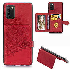 Funda Silicona Carcasa Ultrafina Goma con Magnetico S06D para Samsung Galaxy A02s Rojo