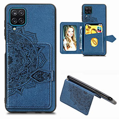 Funda Silicona Carcasa Ultrafina Goma con Magnetico S06D para Samsung Galaxy A12 Nacho Azul