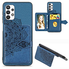 Funda Silicona Carcasa Ultrafina Goma con Magnetico S06D para Samsung Galaxy M32 5G Azul