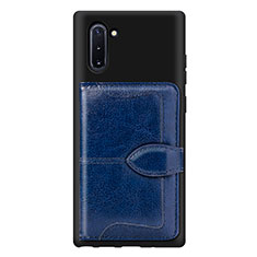 Funda Silicona Carcasa Ultrafina Goma con Magnetico S06D para Samsung Galaxy Note 10 5G Azul