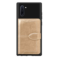 Funda Silicona Carcasa Ultrafina Goma con Magnetico S06D para Samsung Galaxy Note 10 5G Oro