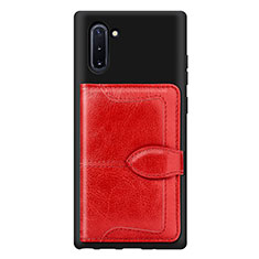Funda Silicona Carcasa Ultrafina Goma con Magnetico S06D para Samsung Galaxy Note 10 5G Rojo