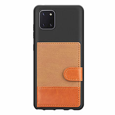 Funda Silicona Carcasa Ultrafina Goma con Magnetico S06D para Samsung Galaxy Note 10 Lite Marron