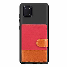 Funda Silicona Carcasa Ultrafina Goma con Magnetico S06D para Samsung Galaxy Note 10 Lite Rojo