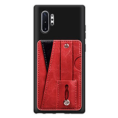 Funda Silicona Carcasa Ultrafina Goma con Magnetico S06D para Samsung Galaxy Note 10 Plus 5G Rojo