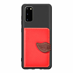 Funda Silicona Carcasa Ultrafina Goma con Magnetico S06D para Samsung Galaxy S20 5G Rojo