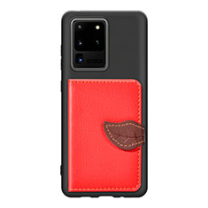 Funda Silicona Carcasa Ultrafina Goma con Magnetico S06D para Samsung Galaxy S20 Ultra Rojo