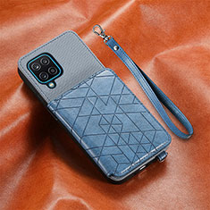 Funda Silicona Carcasa Ultrafina Goma con Magnetico S07D para Samsung Galaxy A12 Azul