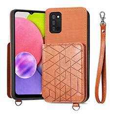 Funda Silicona Carcasa Ultrafina Goma con Magnetico S07D para Samsung Galaxy M02s Marron