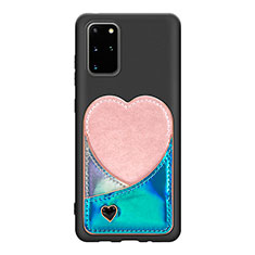 Funda Silicona Carcasa Ultrafina Goma con Magnetico S07D para Samsung Galaxy S20 Plus Azul