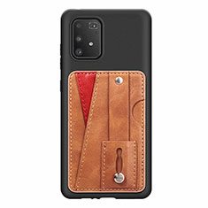 Funda Silicona Carcasa Ultrafina Goma con Magnetico S08D para Samsung Galaxy A91 Marron