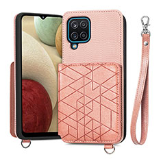 Funda Silicona Carcasa Ultrafina Goma con Magnetico S08D para Samsung Galaxy F12 Rosa