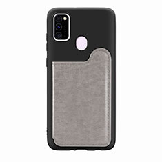 Funda Silicona Carcasa Ultrafina Goma con Magnetico S08D para Samsung Galaxy M30s Gris