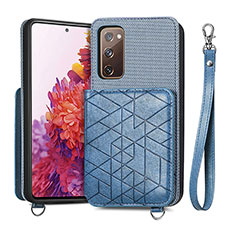 Funda Silicona Carcasa Ultrafina Goma con Magnetico S08D para Samsung Galaxy S20 FE (2022) 5G Azul