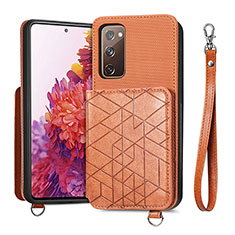 Funda Silicona Carcasa Ultrafina Goma con Magnetico S08D para Samsung Galaxy S20 FE (2022) 5G Marron