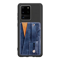 Funda Silicona Carcasa Ultrafina Goma con Magnetico S08D para Samsung Galaxy S20 Ultra Azul
