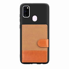 Funda Silicona Carcasa Ultrafina Goma con Magnetico S09D para Samsung Galaxy M30s Marron